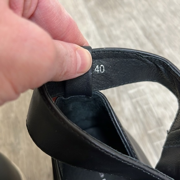 SARAH PACINI Italian Black Leather Flat with Ankle Strap, EUR 40 (US 9-9.5) - Picture 5 of 8